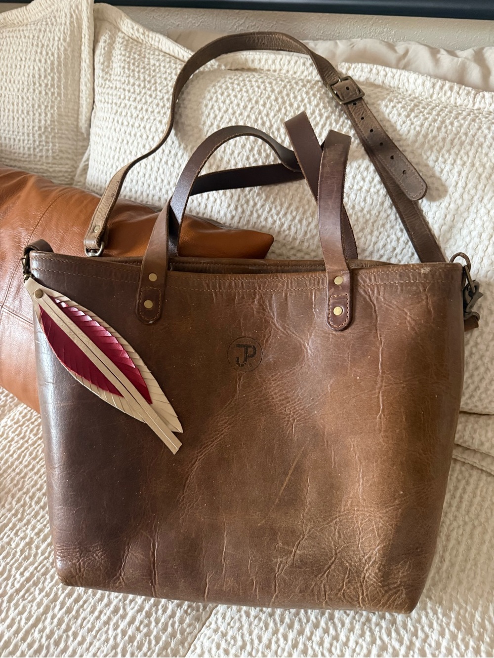 JP Leatherworks huge leather tote/work/overnight bag